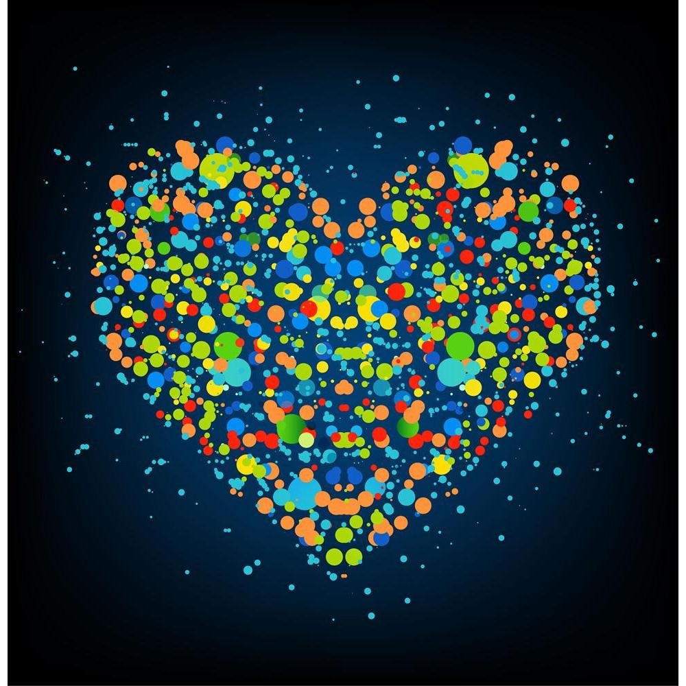 ArtzFolio Colorful Heart | Unframed Premium Canvas Painting for